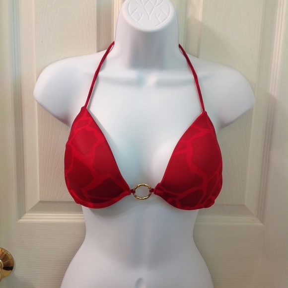 Victoria's Secret Other - Victoria's Secret Red Animal Print Bikini Top-36C